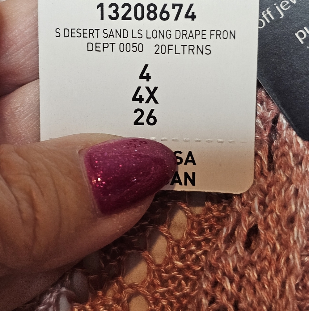 Torrid Long Drape Front Crochet Sweater - Picture 8 of 9